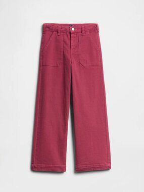 NWT Gap Girls Wide-leg High Rise Jeans Dark Pink Size 10
